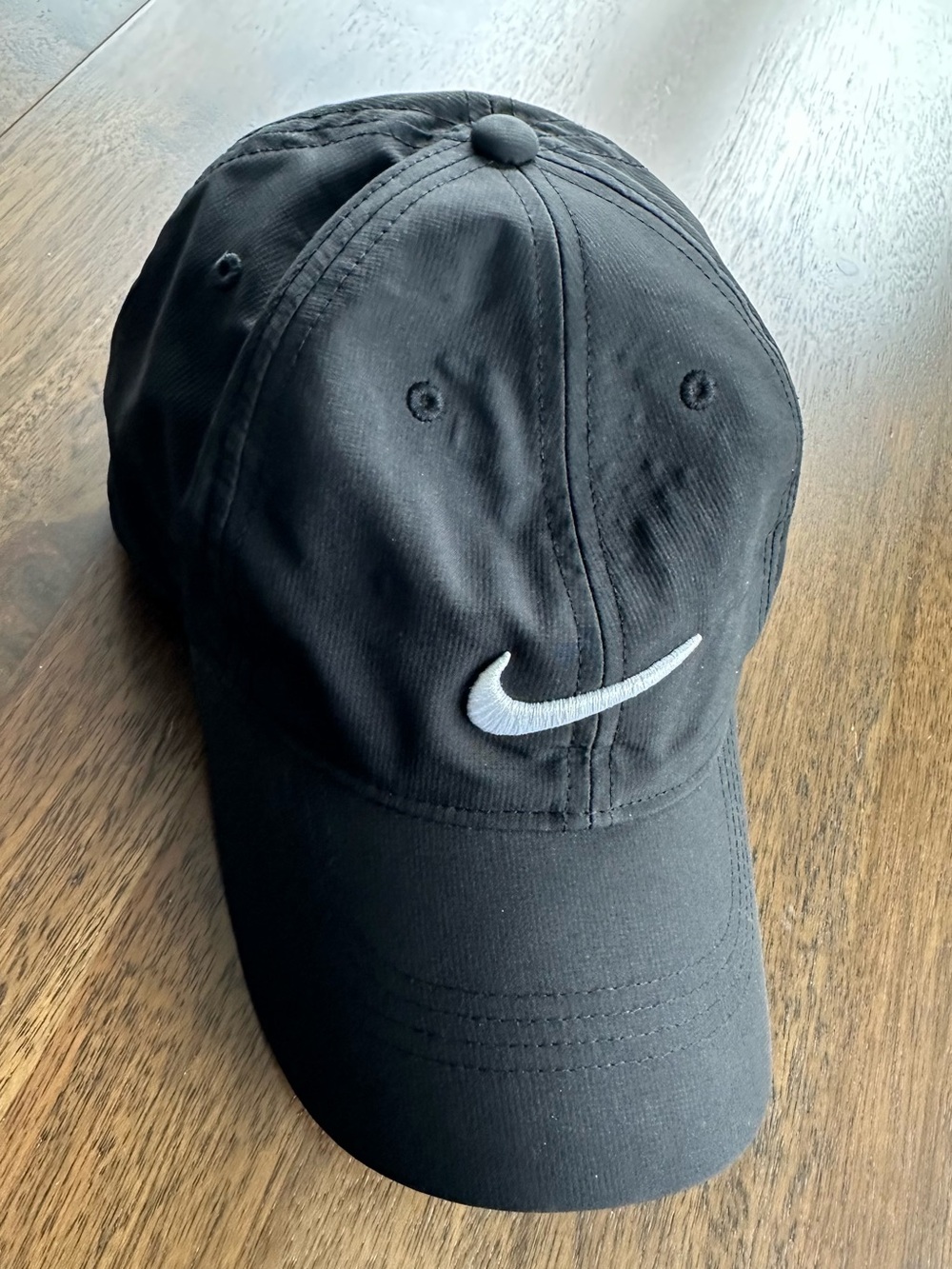 Nike Black Cap with White Swoosh Logo